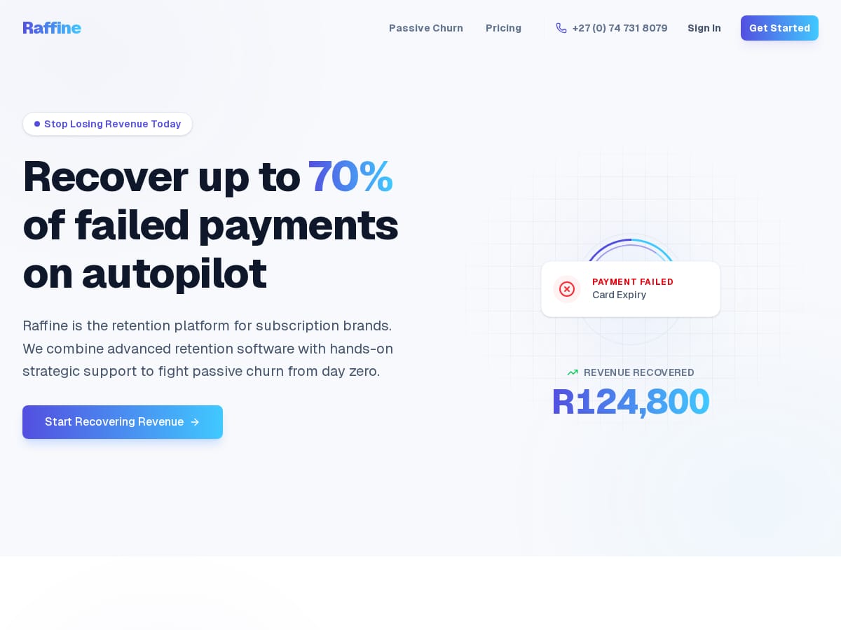 Raffine Payment Recovery Platform